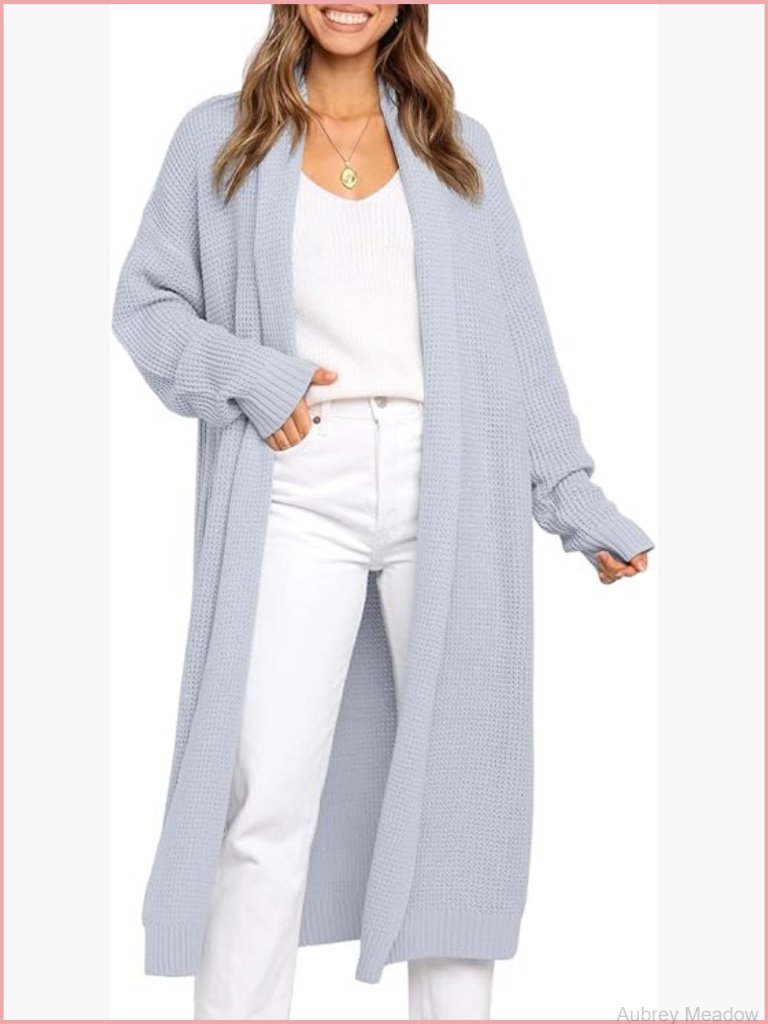 Oversized Open Front Long Cardigan Sweater Winter Fall Chunky Knit